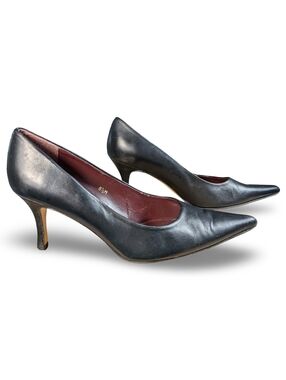 Etienne Aigner Womens Black Leather Heels Pumps Pet Size 8.5 M